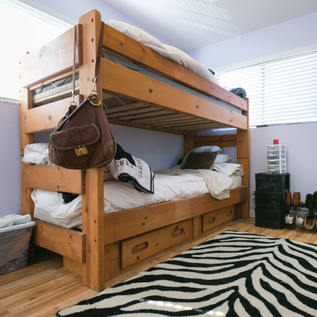 A bunkbed at StarVista's youth homeless shelter, a program for struggling youth in San Mateo County.